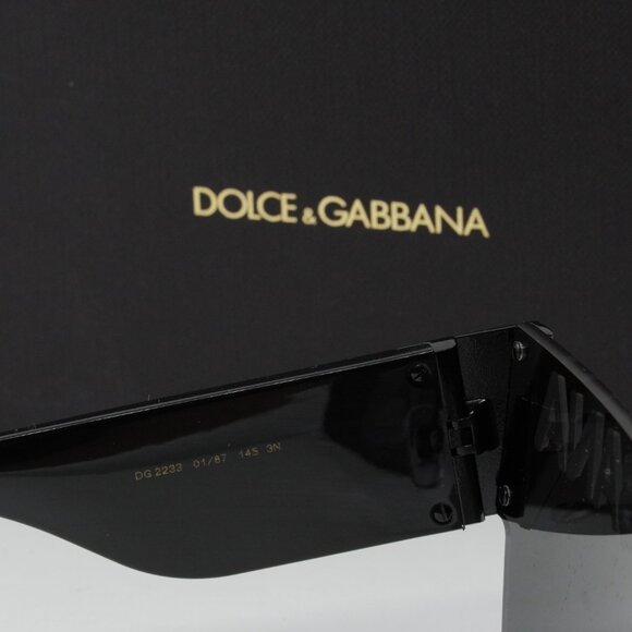 Dolce & Gabbana DG2233 01/87 Shield Sunglasses - Black/Grey - Picture 7 of 10